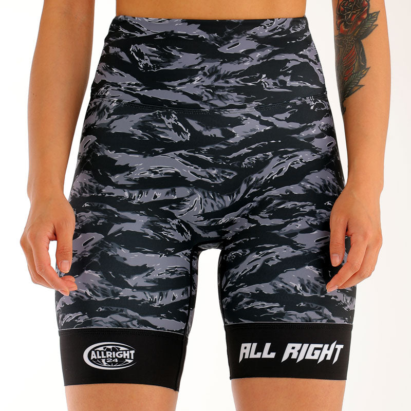 Women's ALLRIGHT Black Tiger Camo Short Tights