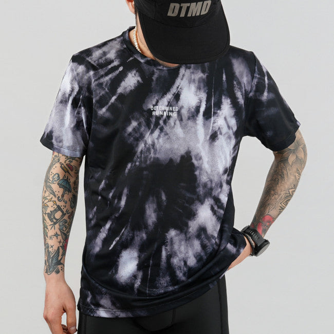 Run Short Sleeve (Tie-dye Black)