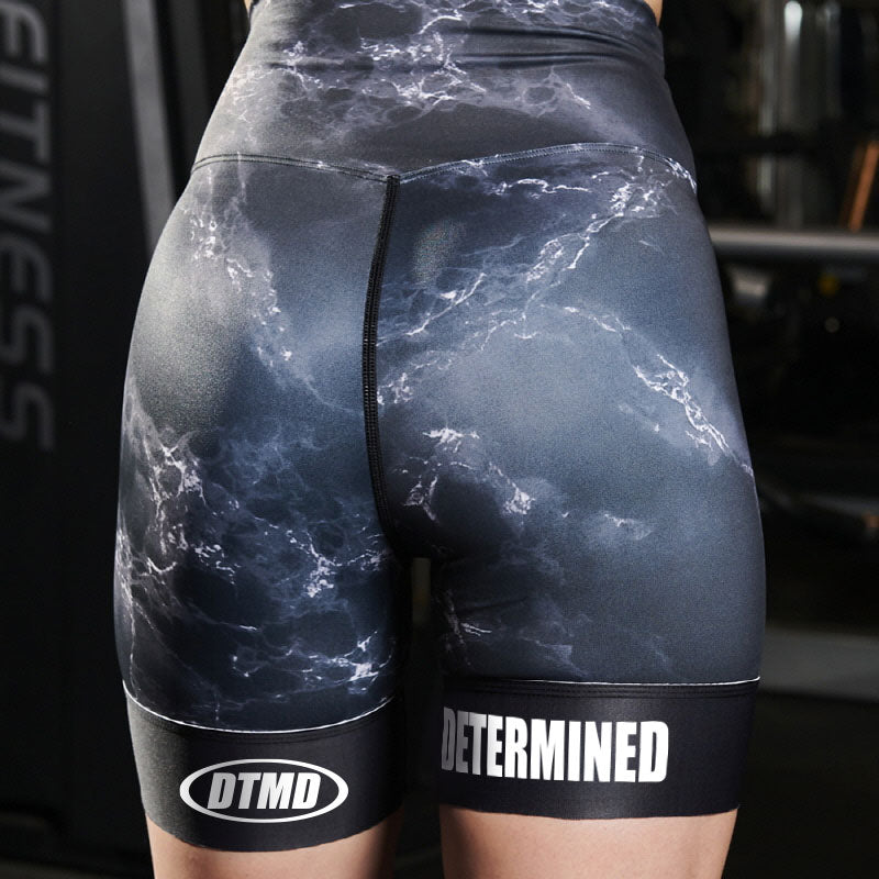 Women's Marble Short Tights (Dark)