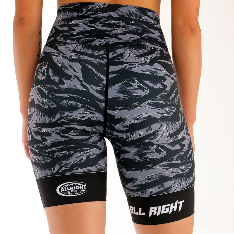Women's ALLRIGHT Black Tiger Camo Short Tights