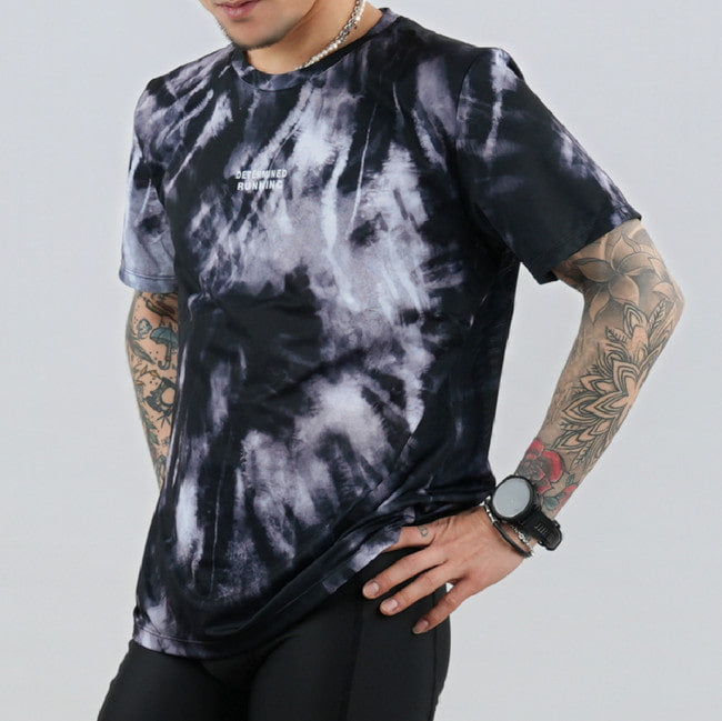 Run Short Sleeve (Tie-dye Black)