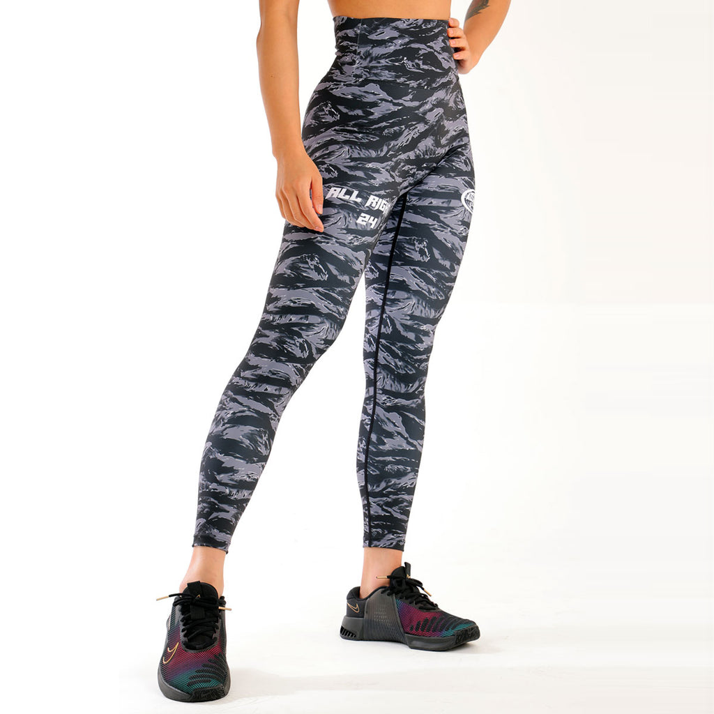 Women's ALLRIGHT Black Tiger Camo Long Tights