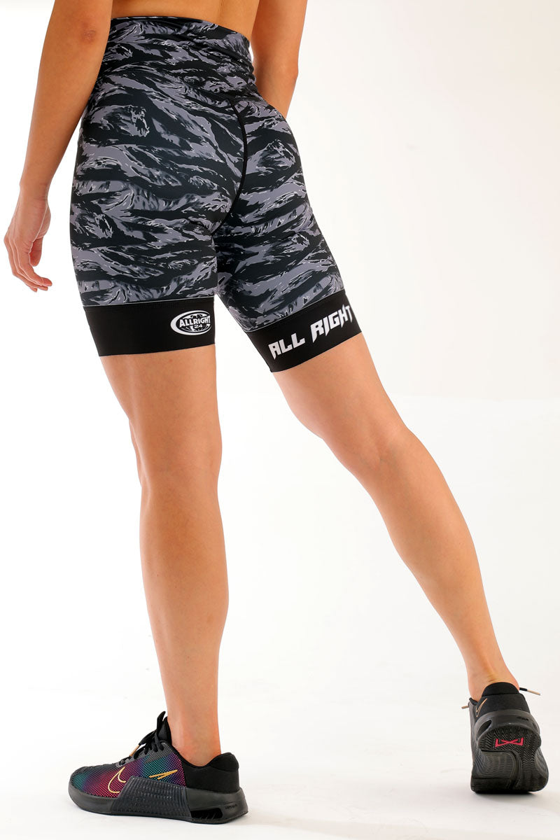 Women's ALLRIGHT Black Tiger Camo Short Tights