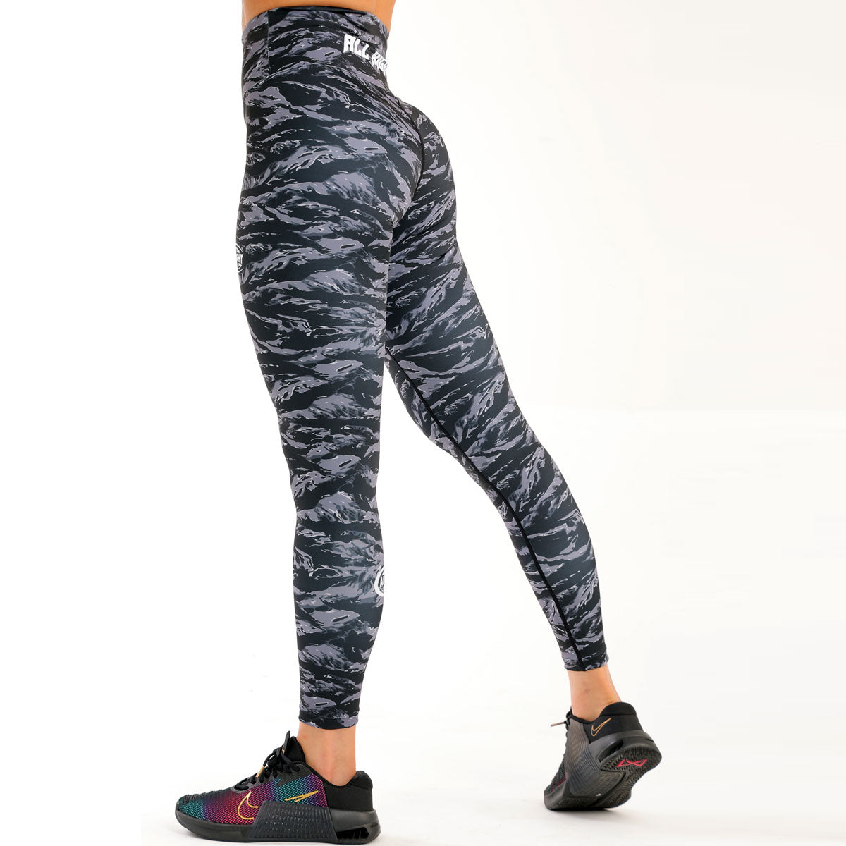 Women's ALLRIGHT Black Tiger Camo Long Tights