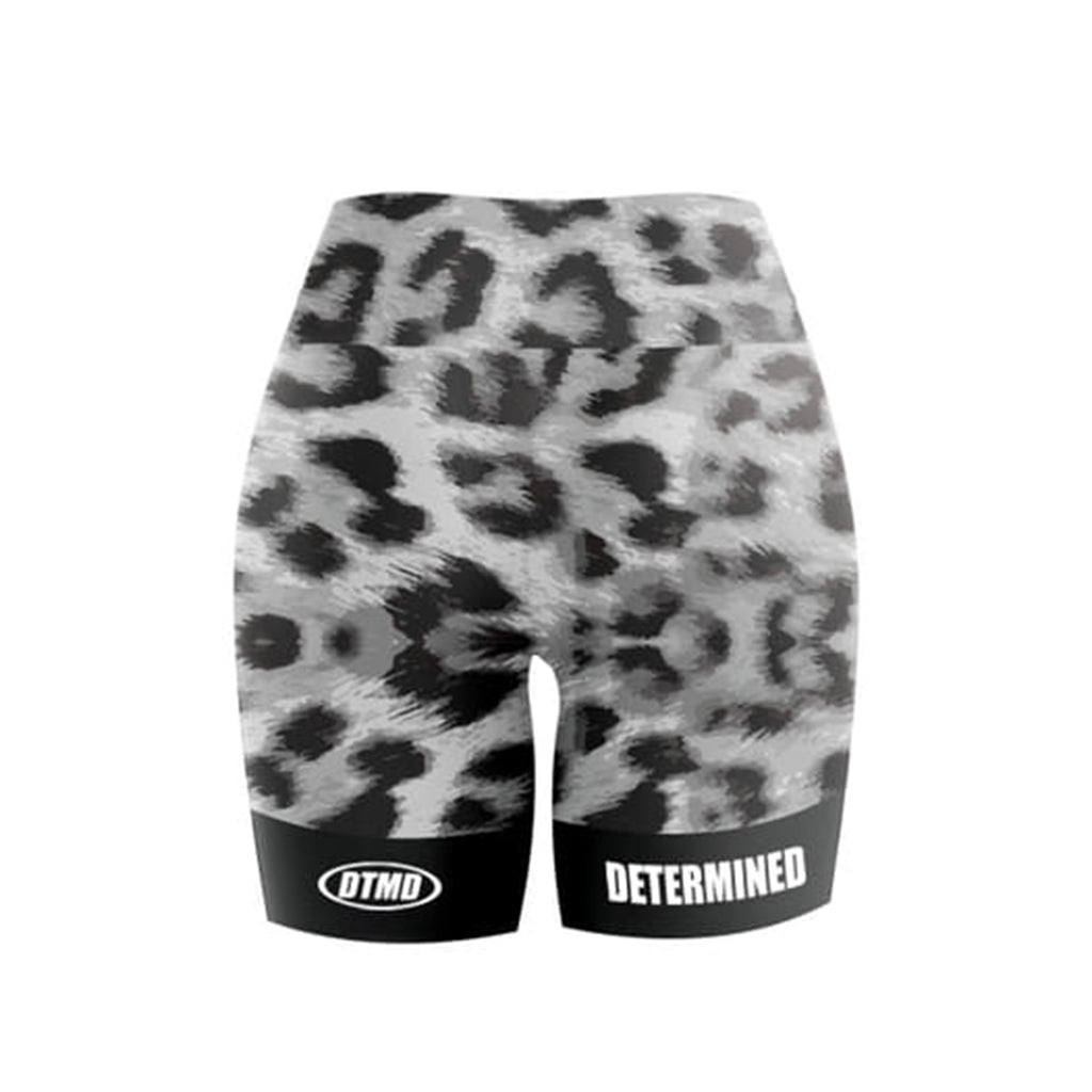 Women's Leopard Black Short Tights