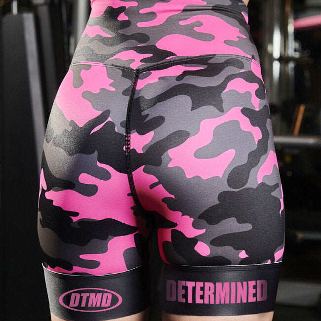 Women's Fluo Pink Camo Short Tights