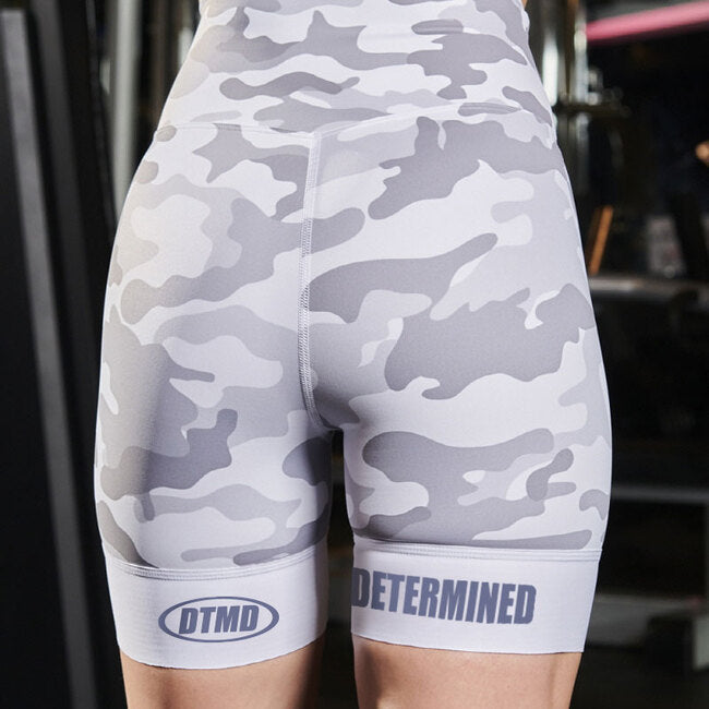 Women's White Camo Short Tights