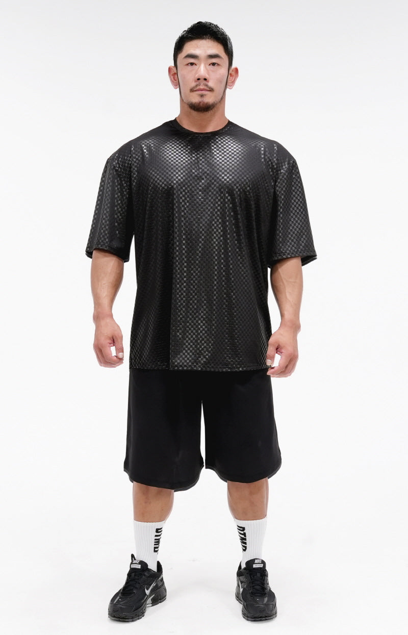 [Customize] Carbon, Checkboard Glossy Overfit T-Shirt