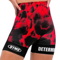 Women's Marble Short Tights (Red)