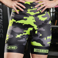 Women's Fluo Yellow Camo Short Tights