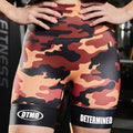 Women's Red Camo Short Tights