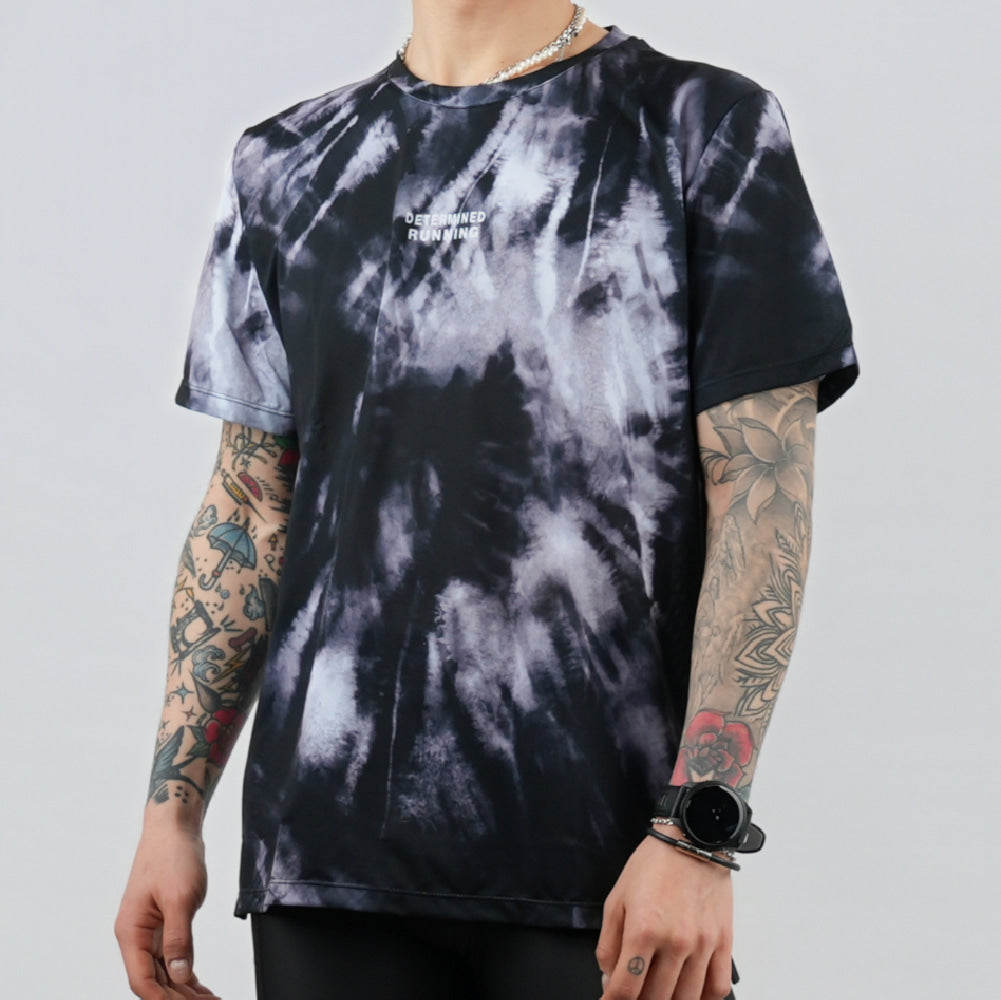 Run Short Sleeve (Tie-dye Black)