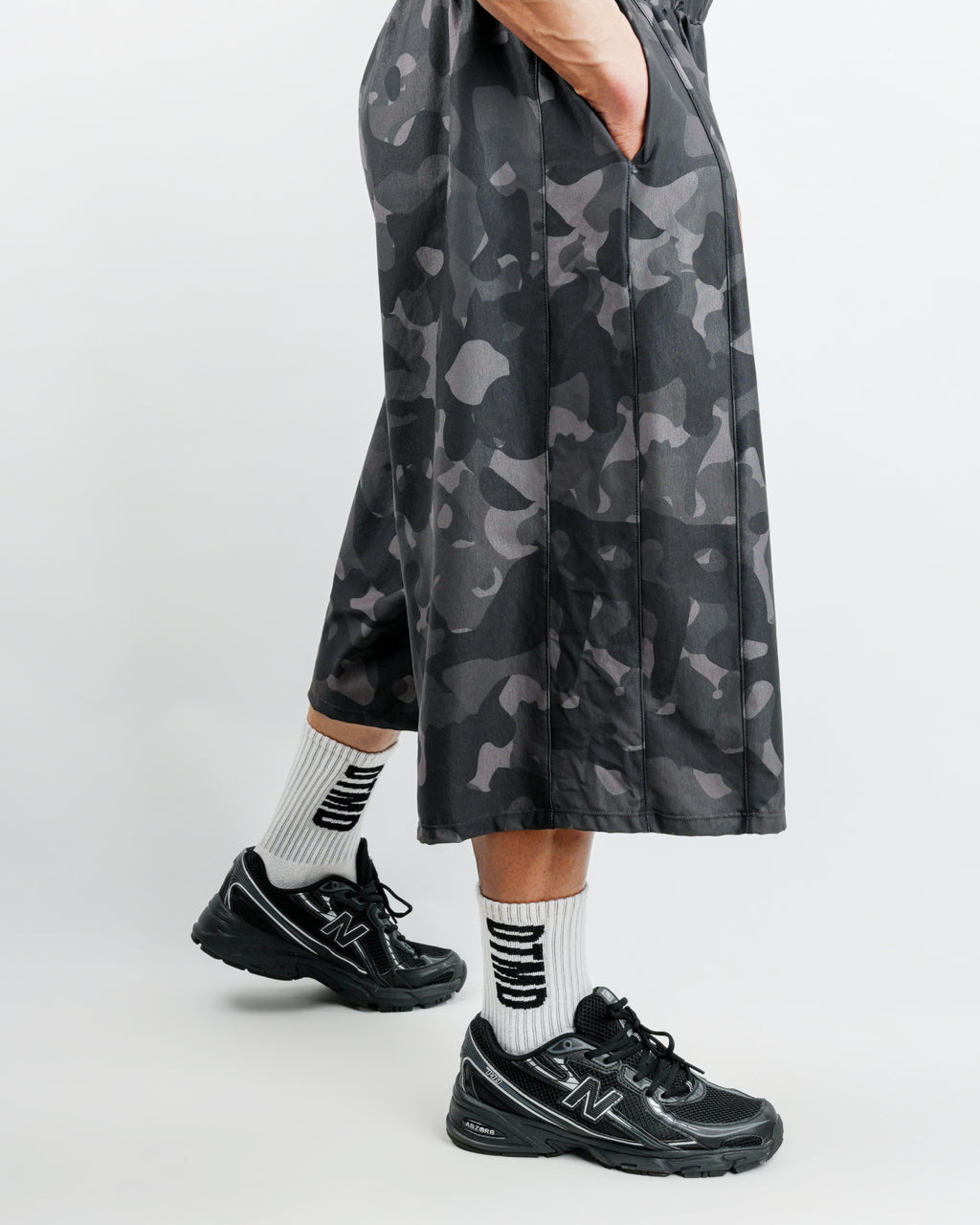 Bermuda Balloon Pants (Black Camo)