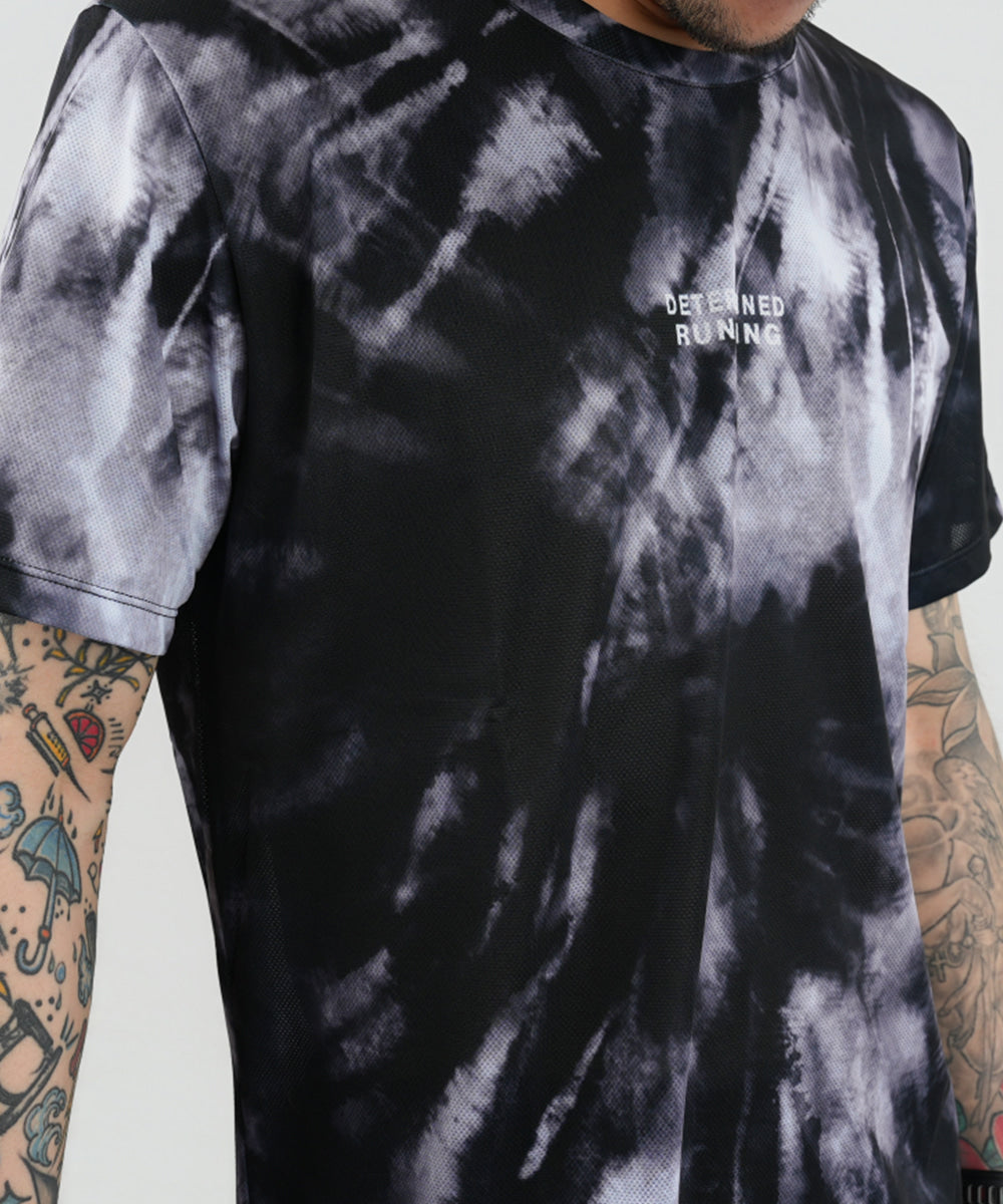 Run Short Sleeve (Tie-dye Black)